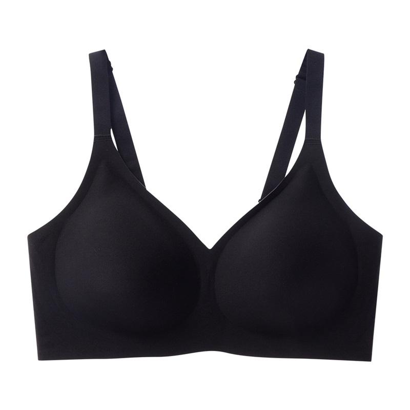 Jelly Glue Underwear Women's Seamless European And American Large Size Big Breasts Bra Gathered Breast Milk Without Steel Ring Bra