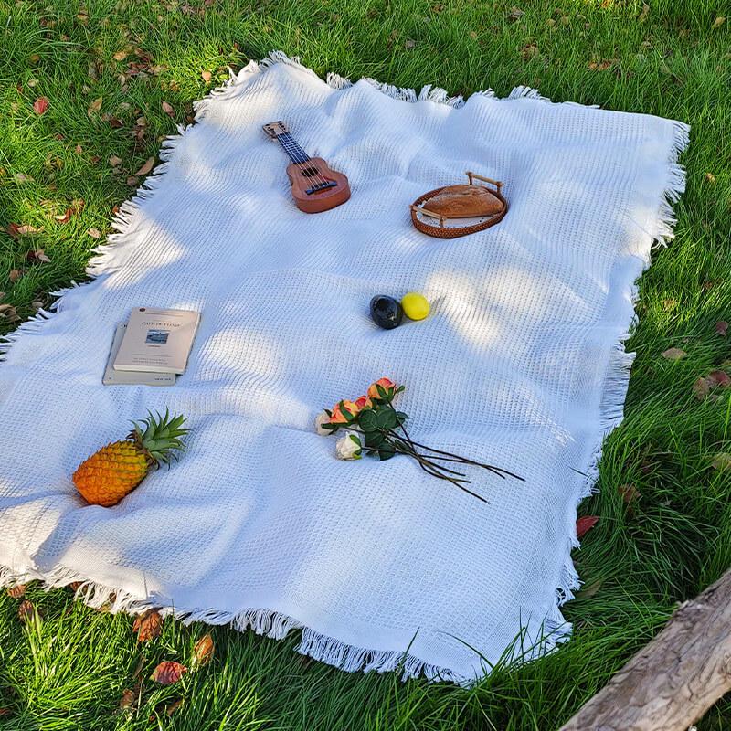 OEING Versatile Linen-Blend Outdoor Picnic Mat & Blanket