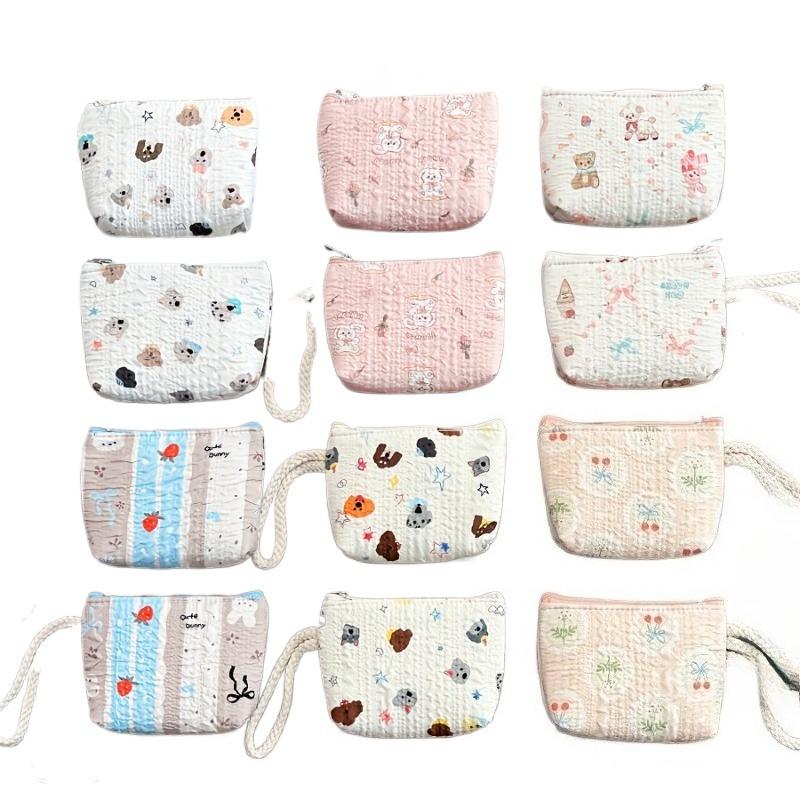 

12/24pcs Cute Cartoon Wrist Strap Storage Bags Multifunctional Mini Coin Pouch Small Wallet Portable Key Purse Versatile Stylish