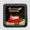 Christmas Iron Box With Skylight Tin Plate Box With Cookies Mousse Cake Packaging Christmas Square Small Iron Box