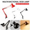 LED Desk Lamp Metal Swing Arm Spring Loaded Adjustable Reading Lamp For Bedroom Night Light With C-Clamp E27 Bulb Not Included
