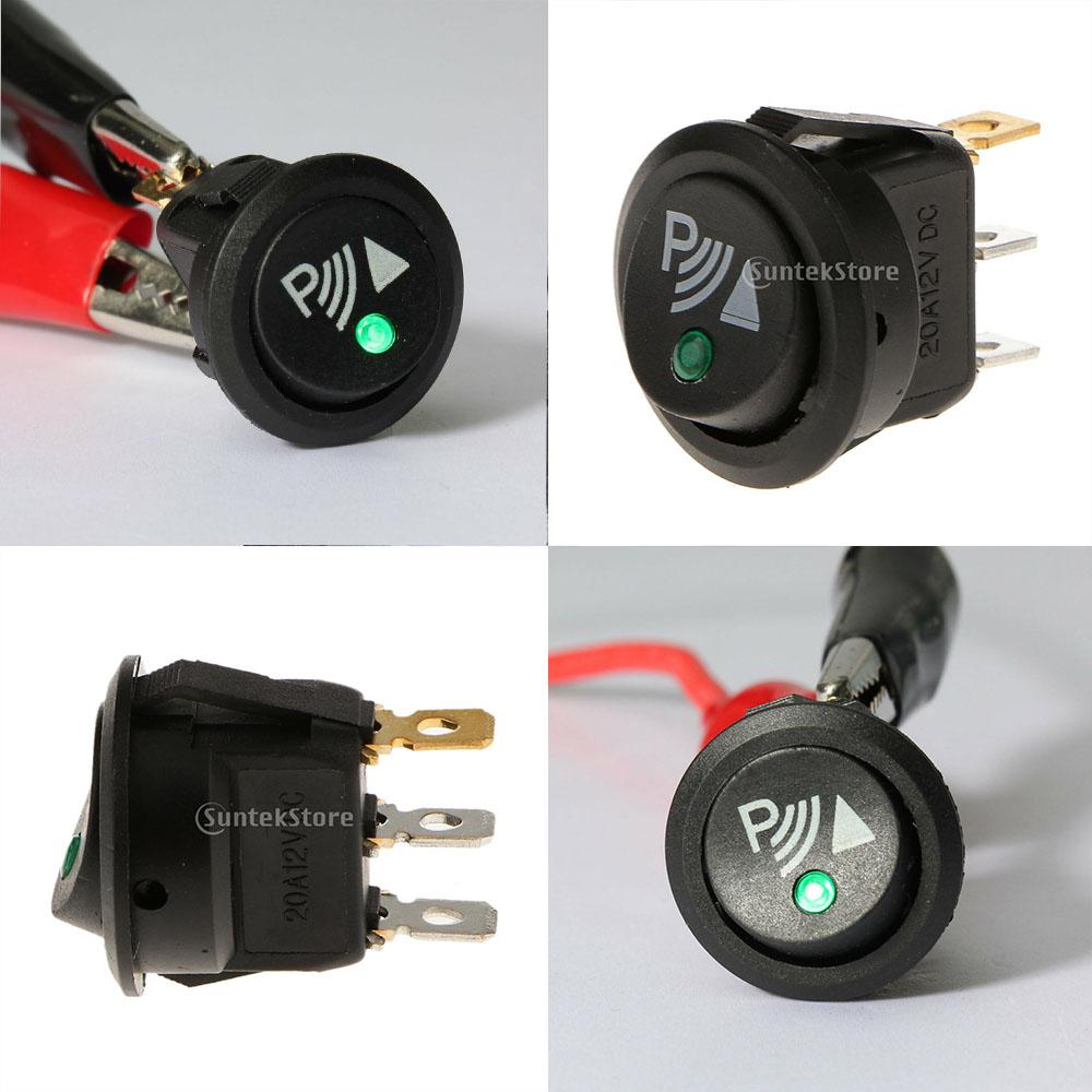 1 Pcs Rocker ON/OFF Switch For Parking Reversing Reverse Sensor Illuminated Round 12V 20A 30mm*20mm*20mm