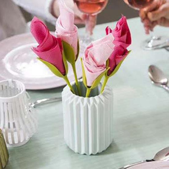 4/5/6/7/10/15/20/30 Stück Rosen-Serviettenhalter Grüner Stiel Blume Serviettenhalter für Abendessen Hochzeitsfeier Hotel Restaurant Esstischdekoration