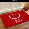 VIKAMA Red Smiley Face Doormat: Non-Slip, Noise-Reducing Entryway Mat for Front Doors, Hallways, Bathrooms, and Home Decor
