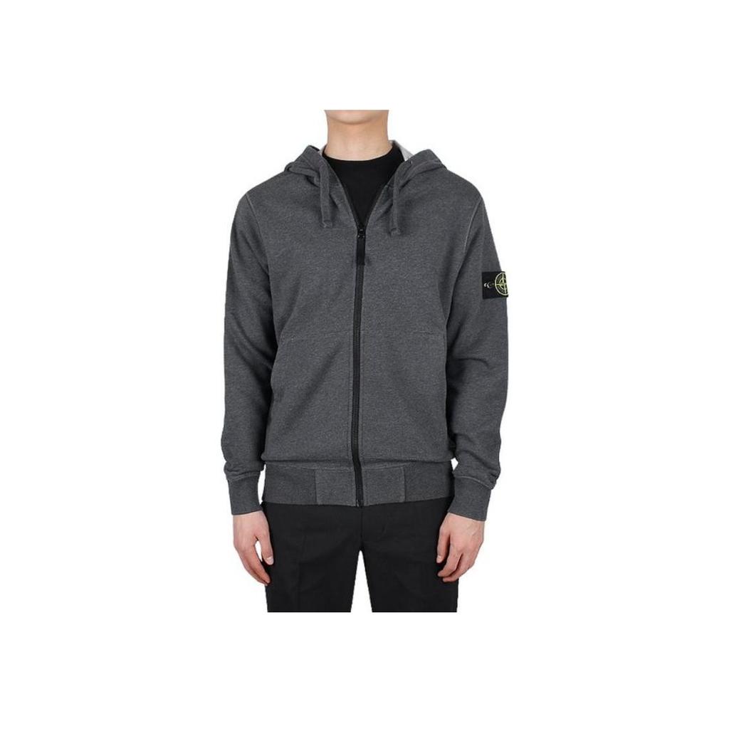 Stone Island Ss23 Solid Color Logo Micro Badge Hooded Sweatshirt Men sweatshirt Smoke-Grey 101564251-V0M67