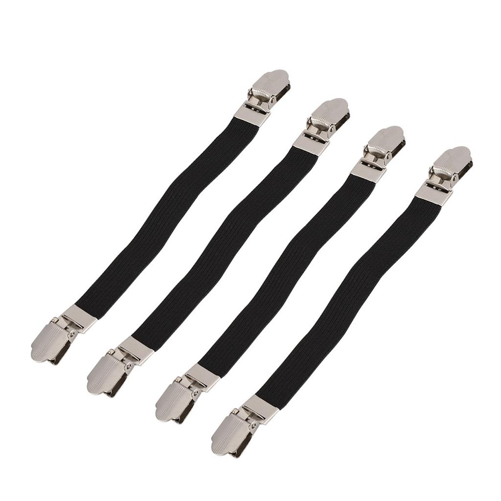 4pcs Elastic Crisscross Bed Mattress Sheet Straps Double Head Clips Holder Fasteners Suspender
