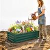 Set of 2 Raised Beds for Garden, Galvanised Outdoor Planters for Herbs Vegetables, Use for Patio Balcony, Green
