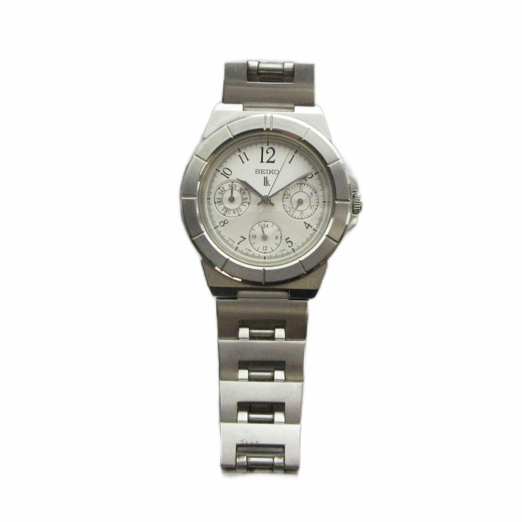 SEIKO Lukia Quartz Watch Chronograph Logo Silver Color 5Y89-0B20 GY18/ MQ Women's