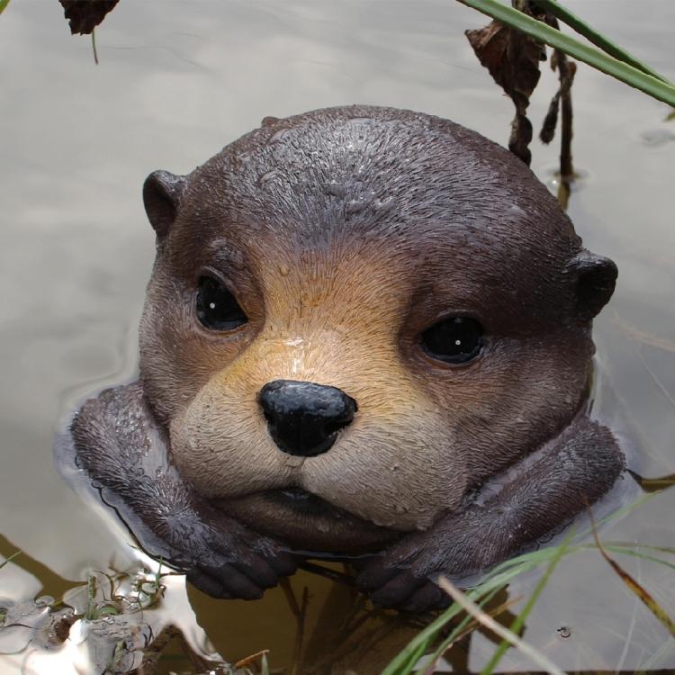 Floating Otters Decorations for Pond Yard Floating Pool Animal Otters Statue