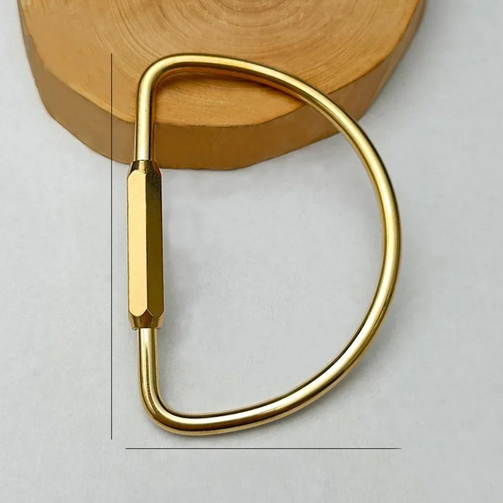 

Латунный брелок с замком D брелок золотого цвета карабин для кемпинга выживания снаряжение для кемпинга пряжки крючки кольцо для ключей аксессуары D-ring