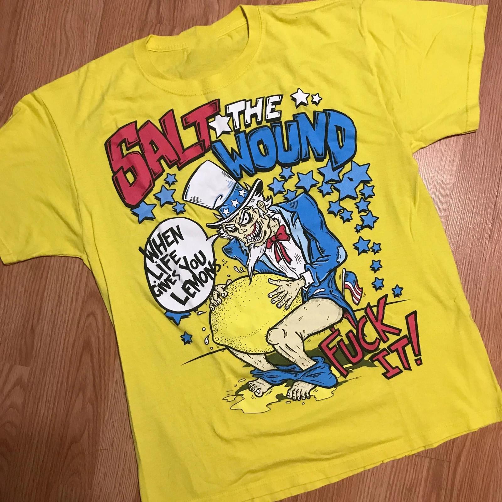 Collection Salt the Wound Band Heavy Cotton Yellow T Shirt UR751 XXXXL