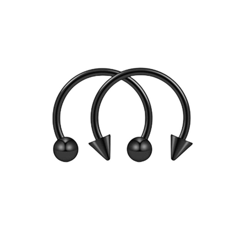 Stainless Steel C-Shaped Horseshoe Nose Ring and Stud Earrings for Body Piercing