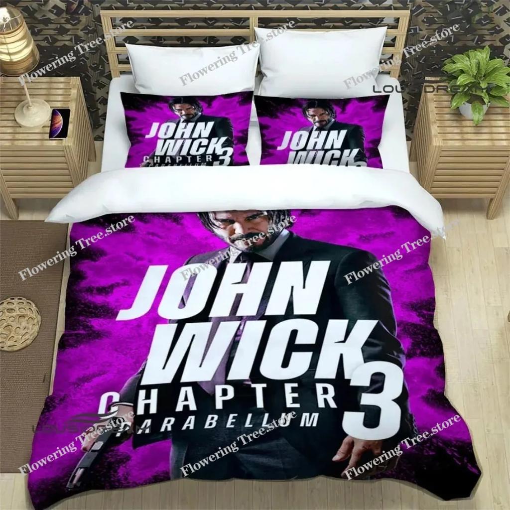 3D Print John Wick Duvet Cover Bed Set Movie John Wick printed Bedding Sets Quilt Cover Pillowcase Comforter king Queen Size