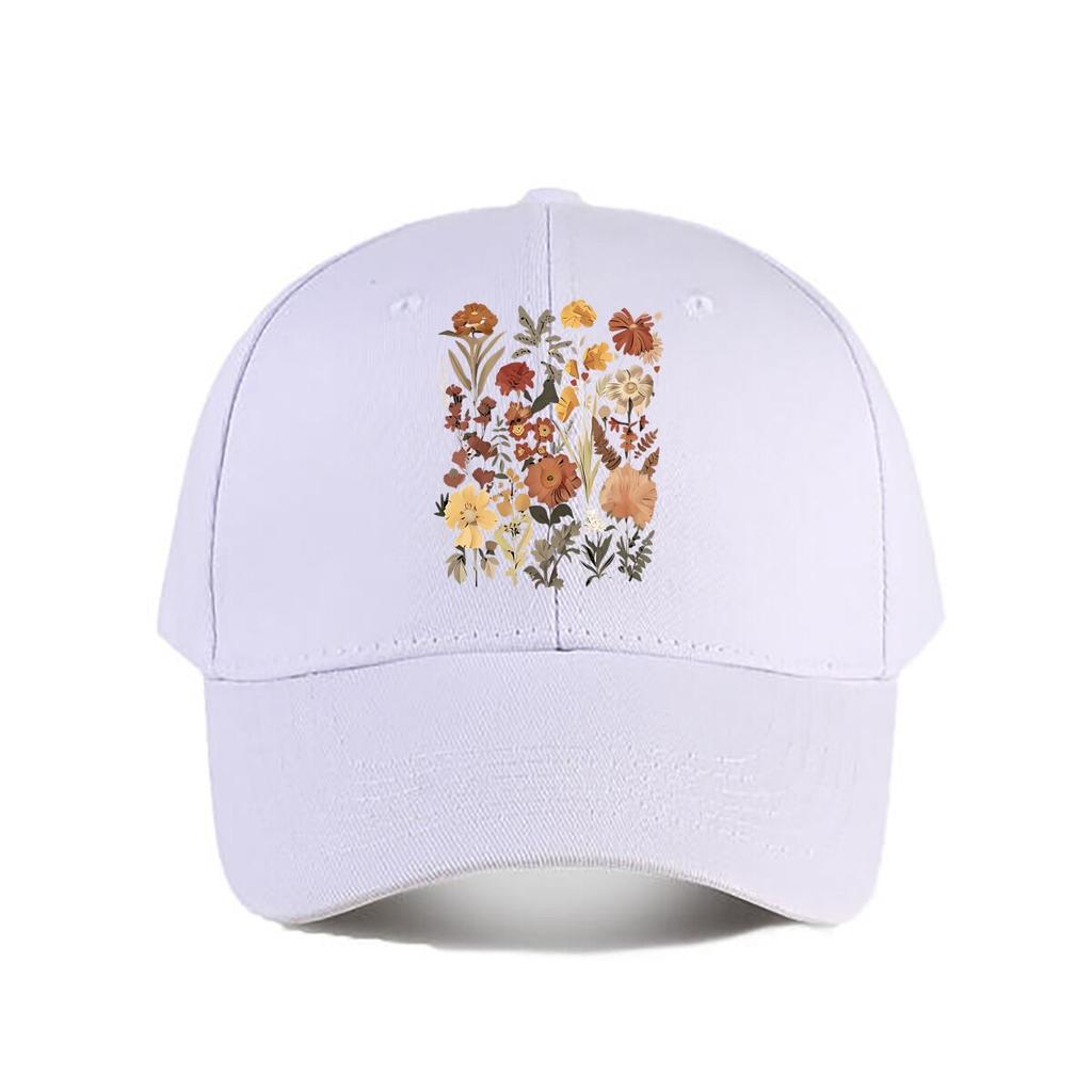 Pink Vintage Floral Casual Baseball Cap Fashion Unisex Sunhat Womens Outdoor Sports Snapback Cap
