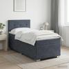 Box Spring Bed with Mattress Dark Grey 80 x 200 cm Velvet