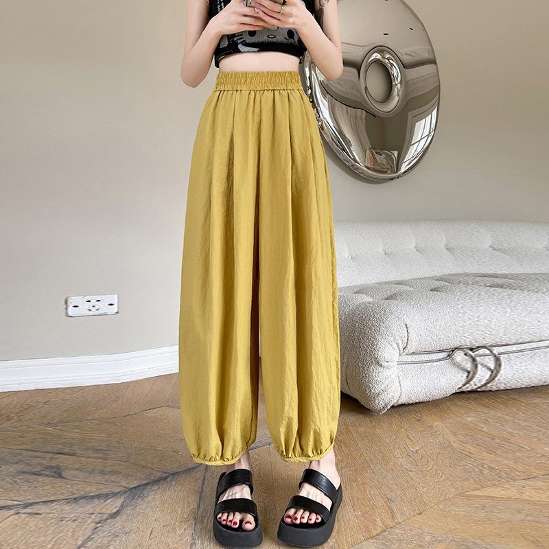 Summer Japanese Pants Casual Sunscreen Tied Feet Lantern Wide-leg Pants