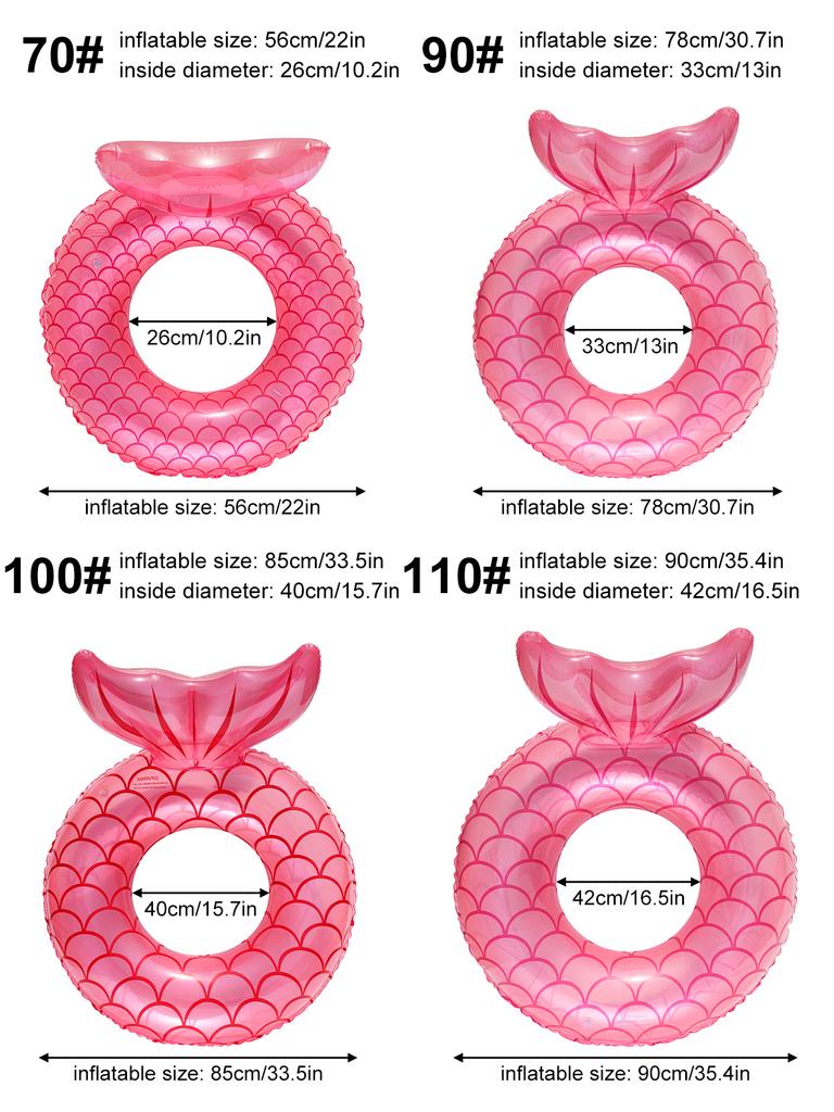 1PC Mermaid Tail Swim Ring, Cute and Fun Pool Float, Outdoor Pool and Beach Float, Party Float