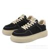 Men's winter new high-end board shoes, lightweight thick-soled shock-absorbing microfiber leather sports shoes, trendy versatile casual shoes