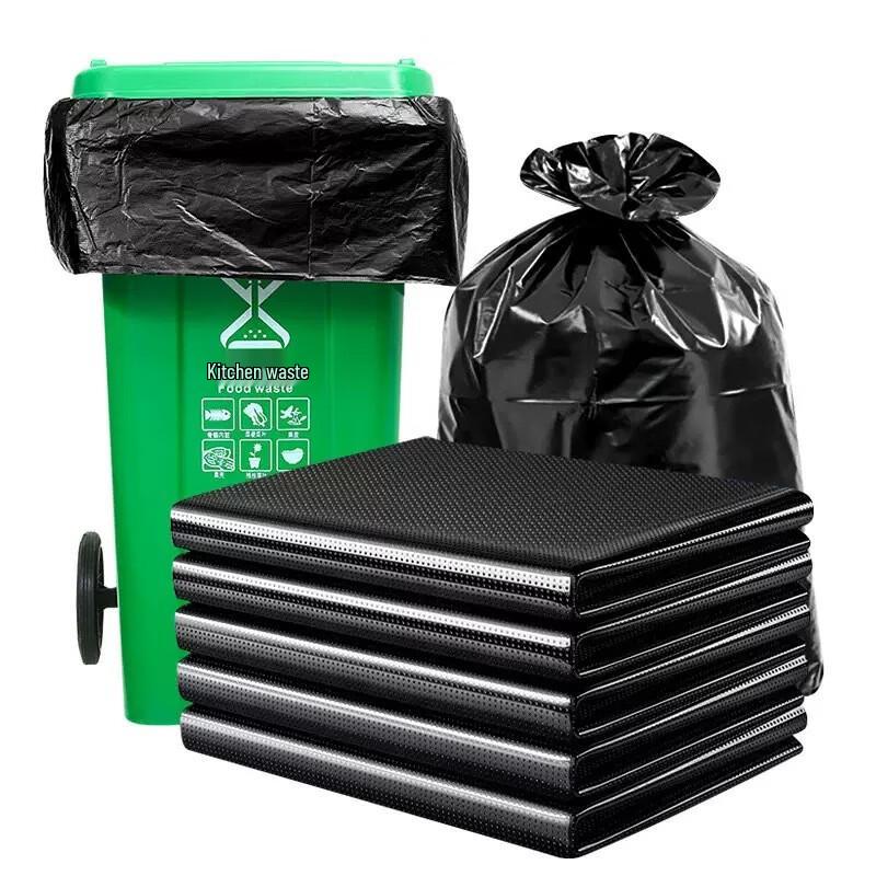 Heavy-Duty Extra Thick Black Flat-Mouth Trash Bags