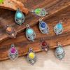 2Pcs Vintage Ethnic Bohemia Stone Setting Pendants For Women Earrings Necklaces Charms For Diy Making Jewelry Accessories