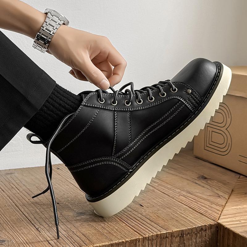 Fashion High top men's shoes Designer's luxury minimalist style Party Leisure Business Office Autumn and winter shoes outdoor Lace up