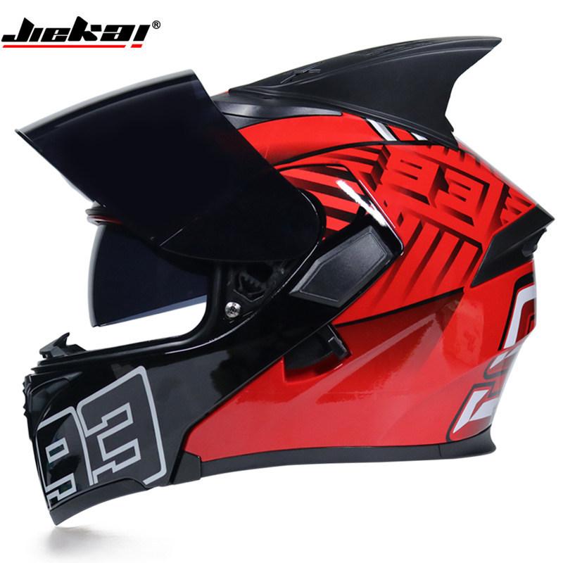 JIEKAI Motorcycle Helmet With Men's And Women's Dual Lenses Uncover Helmet / Electric Vehicle Semi Full Cover Locomotive