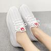 Spring and summer new women's sports mesh casual sports shoes platform-soled walking shoes soft-soled comfortable lace-up shoes white mesh shoes