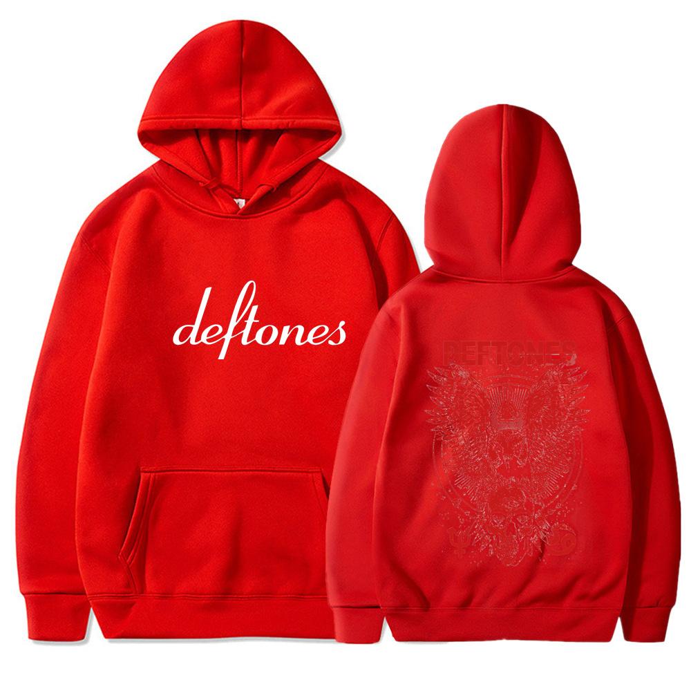Hip Hop Rapper Printed Deftones Autumn Winter Unisex Hooded Sweatshirt Fleece Lined Warm Casual Pocket Hoodie for Couple Daily Streetwear Sweatshirt