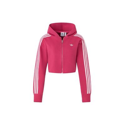 Bluza z kapturem rozpinana na zamek Originals Premium Krótka Dzianinowa Damska Magenta JI7063