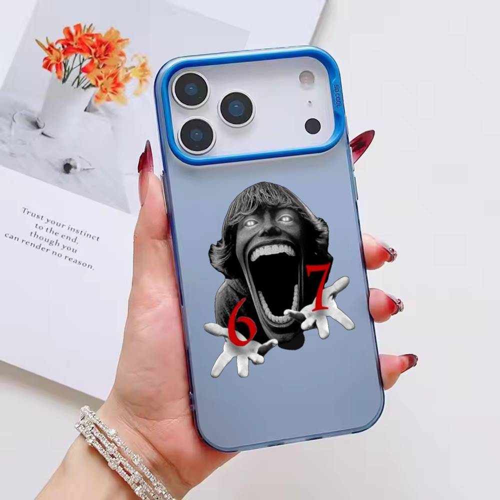 

67 six seven 67 Phone Case For iPhone 17,16,15,14,13,12,11,Pro Max,Plus Candy Silver Cover iPhone15promax