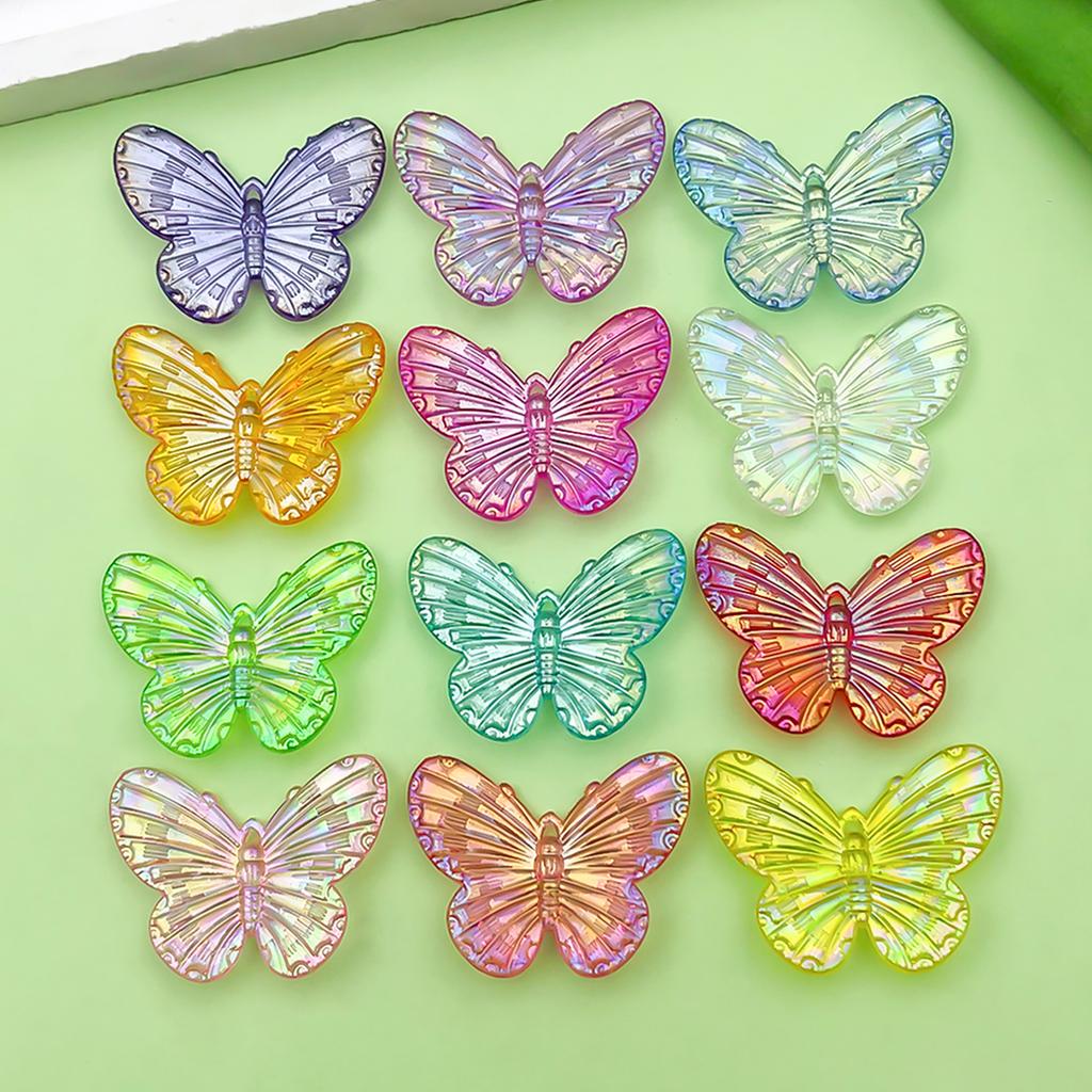 10/12pcs 22*30mm Colorful Butterfly Charms Acrylic Pendants for DIY Bracelet Necklace Earrings Jewelry Making Accessories