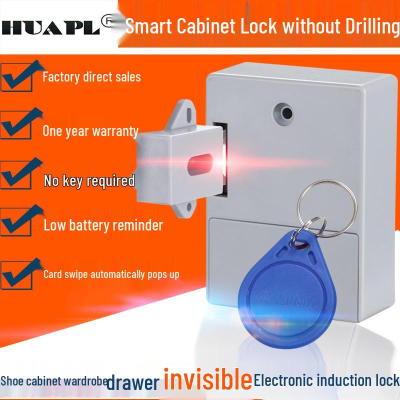 Electronic Keyless Invisible Cabinet and Drawer Lock for Saunas and Shoes