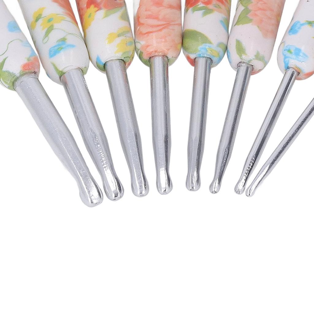 8pcs Crochet Hook Set Printing Aluminum Handcraft   Colorful Crochet Hook Ergonomic Knitting Hook for Knitters for Sewing