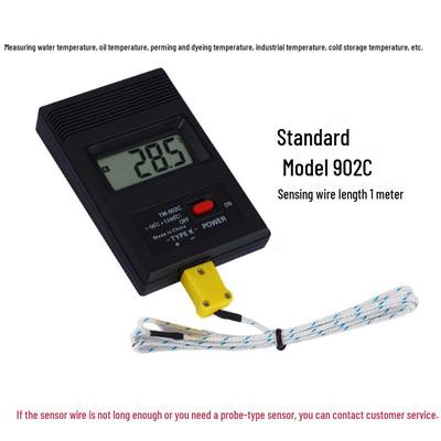 High-Temperature Digital Thermometer with Probe, Portable Counter & Digital Display - Model 902C