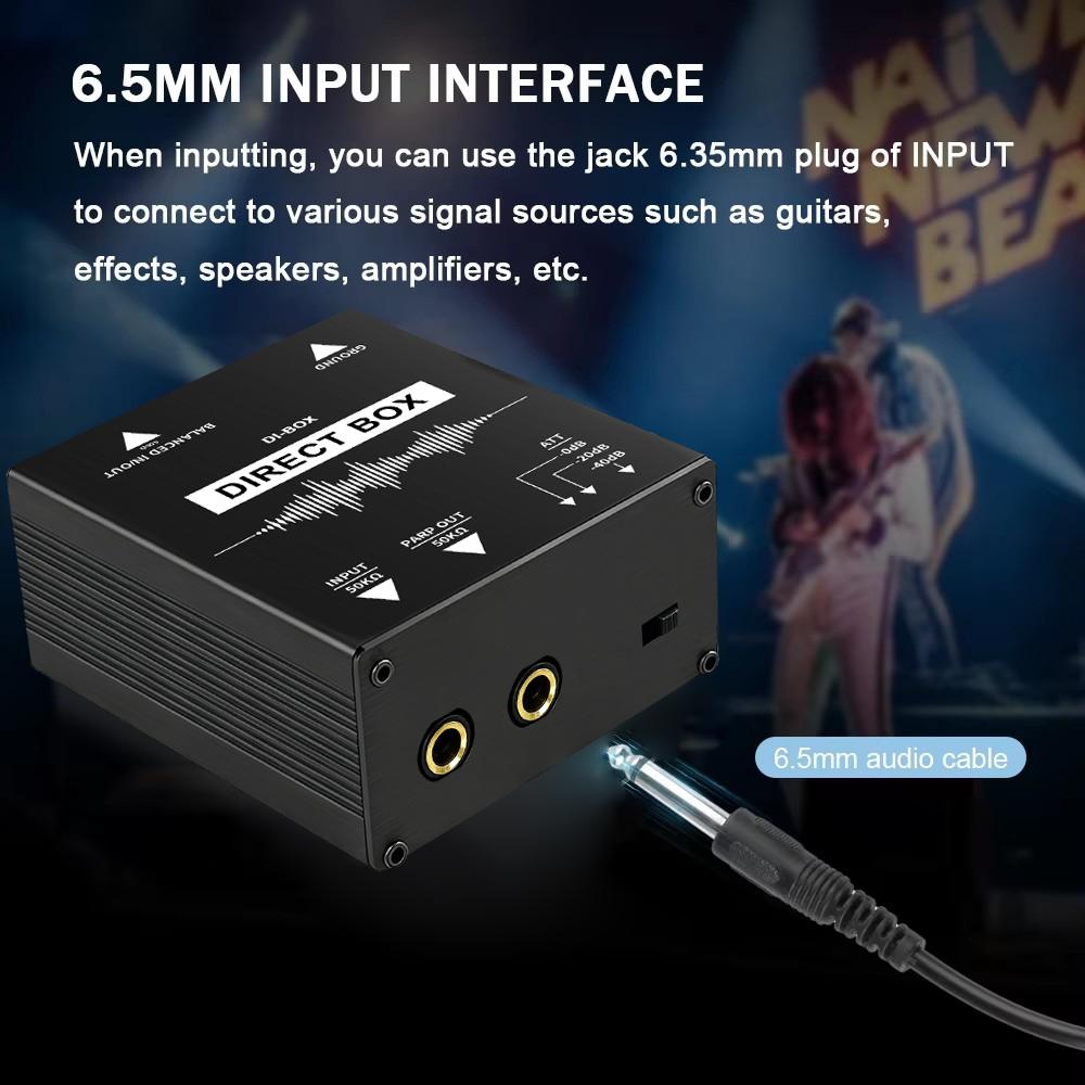 TITAK Premium 1-Channel Passive DI Box Balanced/Unbalanced Signal Converter with XLR & TRS Ports Audio Box Balanced & Unbalance