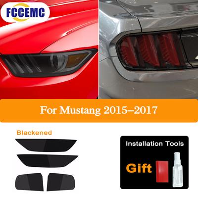 Película Protectora para Faros de Coche Para Ford Mustang 2015-Presente Shelby GT500 Tinte para Luces Traseras Pegatina de TPU Transparente Negro Accesorio