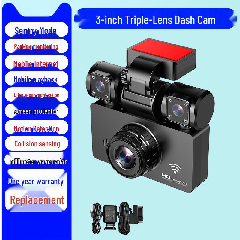 2025 Wireless 360° Dash Cam with Sentinel Mode & 24-Hour Parking Monitoring