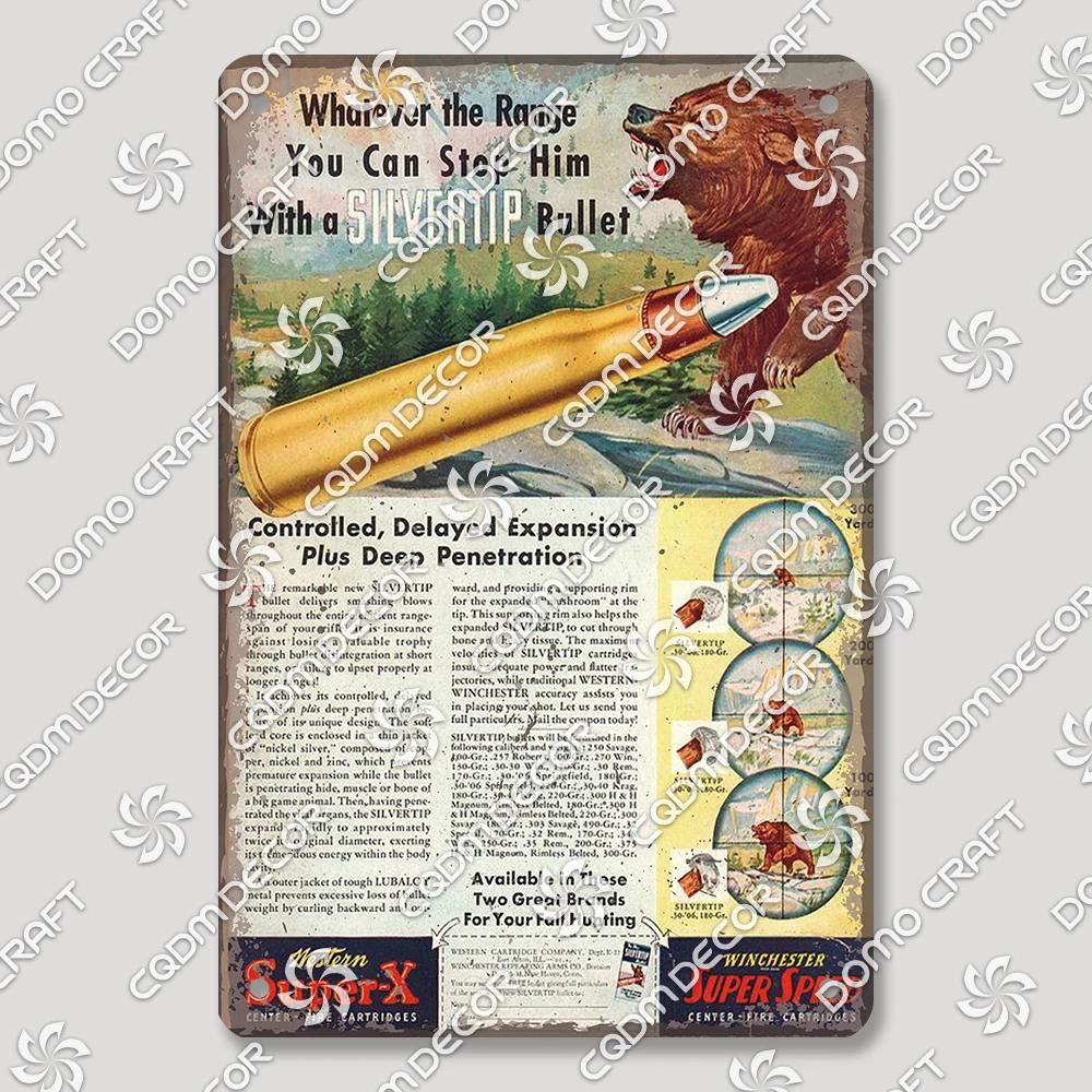 Hunting Metal Tin Signs, Ranger Shotgun Shells Vintage Poster, Retro Duck Elk Bear Metal Plaque, Club Farmhouse Home Wall Decor