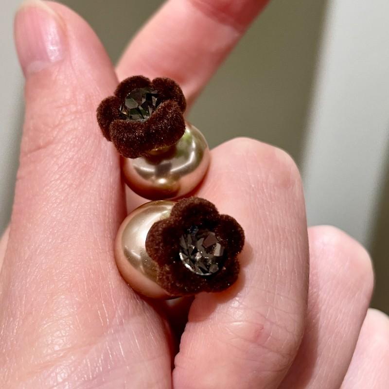 Natural tiger's eye stone series stud earrings for women Maillard exquisite retro earrings niche light luxury high-end temperament earrings