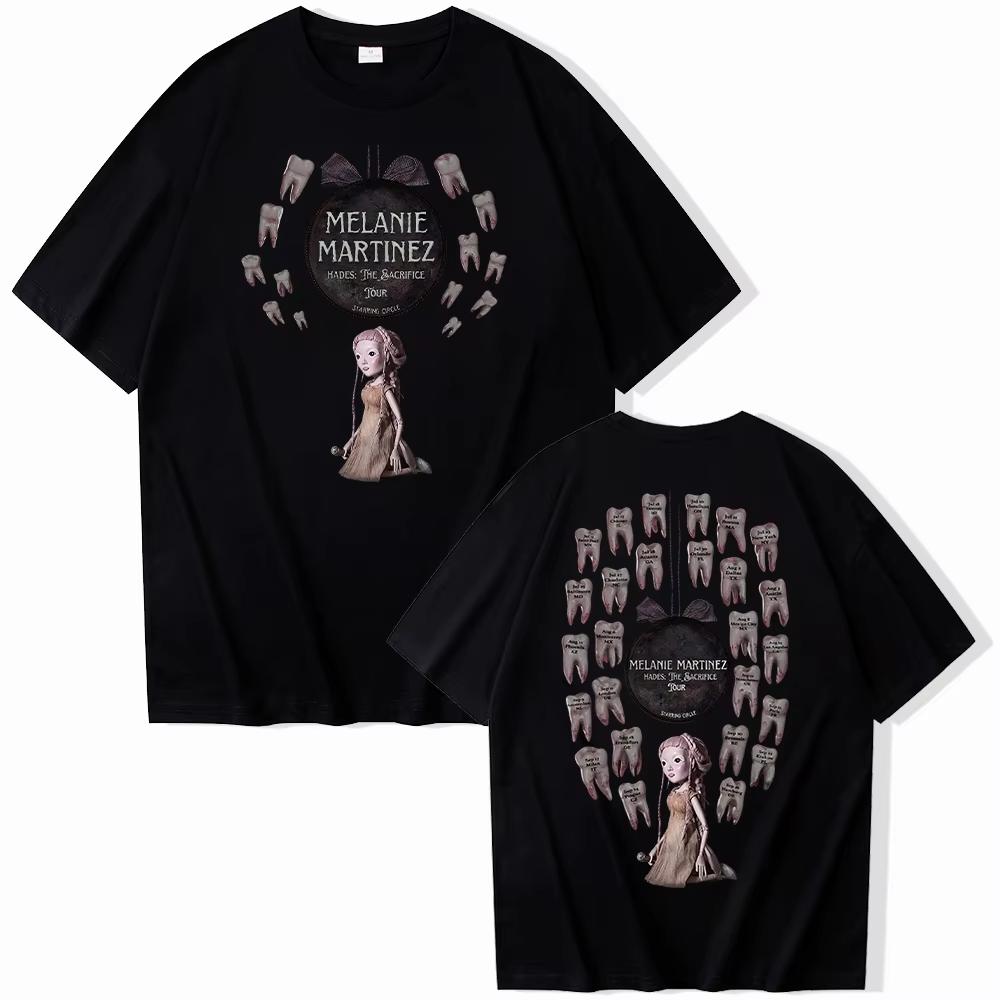 2026 Estate Saldo Estivo Melanie Martinez Hades The Sacrifice Tour Maglietta Unisex Vintage Hip Hop Streetwear Maglietta Cotone Gotica Girocollo