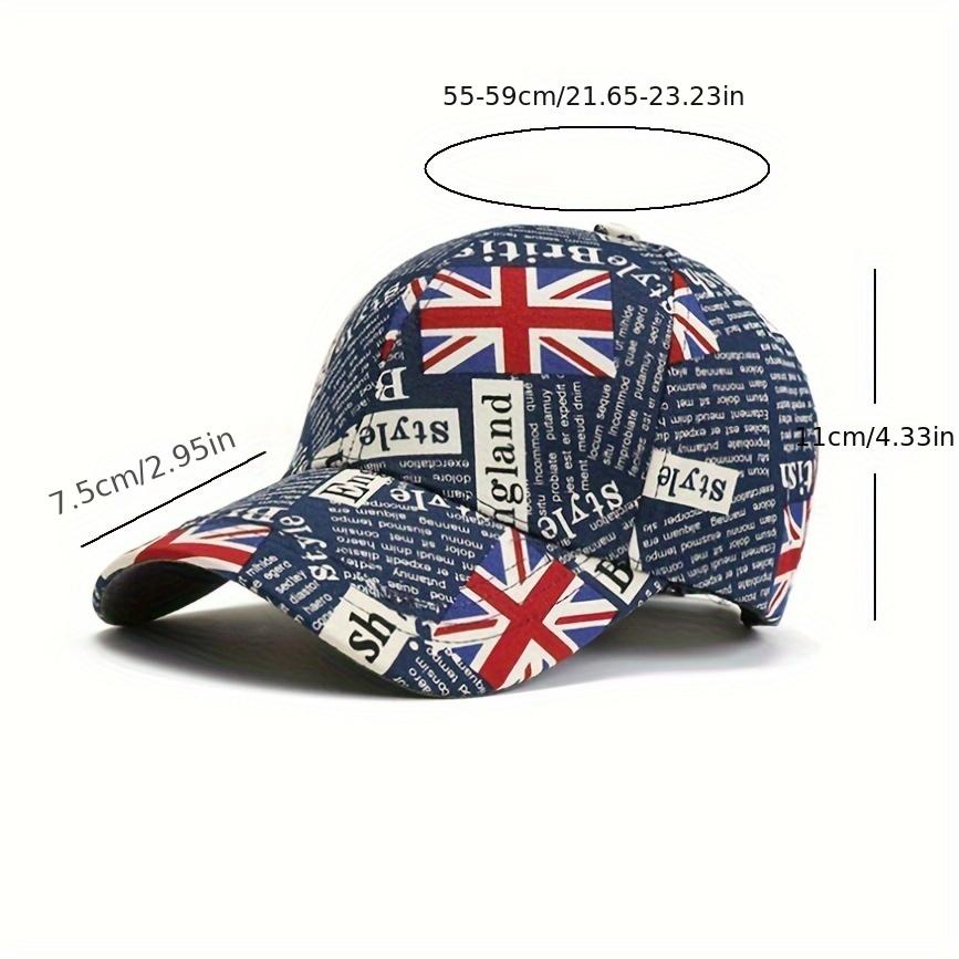 Classic English Flag Graffiti Women's Baseball Cap Versatile Fashion Sports Sun Cap Hip Hop Cap Letters Breathable Sun Cap