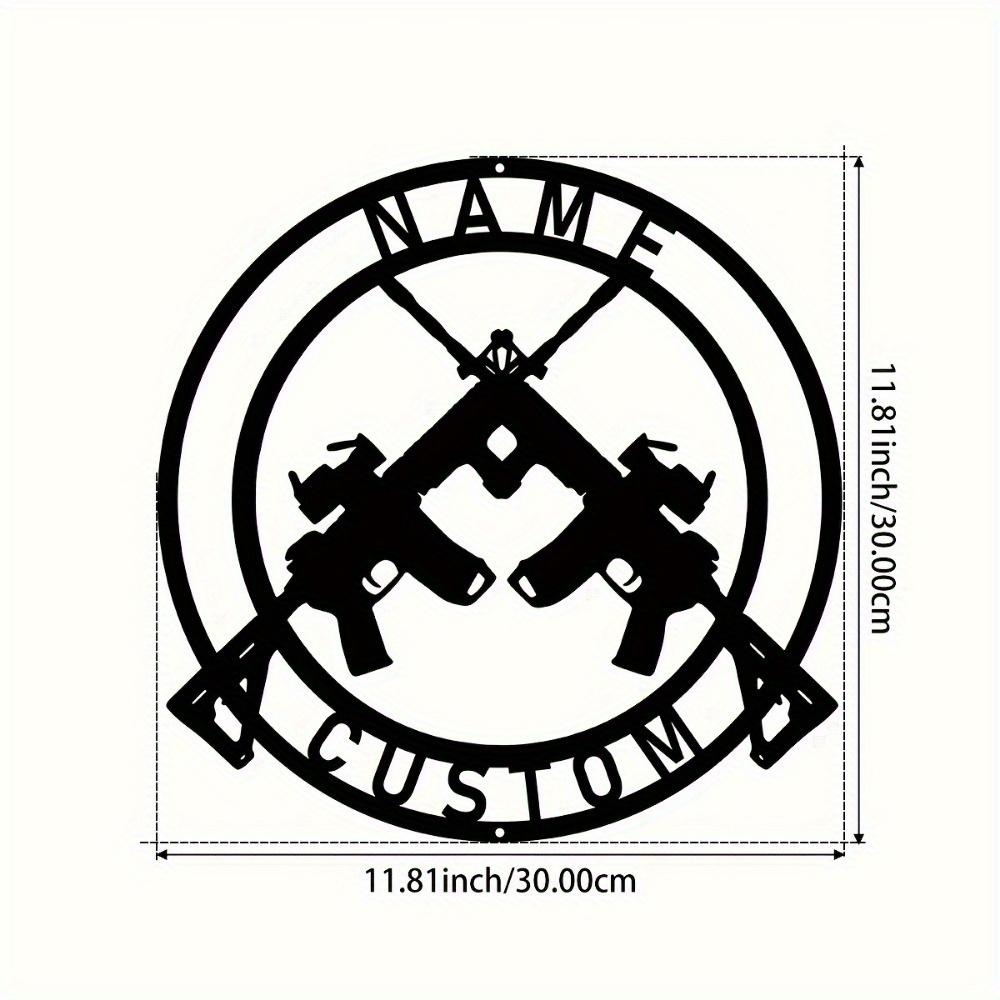 1pc Custom Metal Assault Rifle Sign, Personalized Name Tin Wall Art for Rustic Home, Patio, Porch Decor, Gift