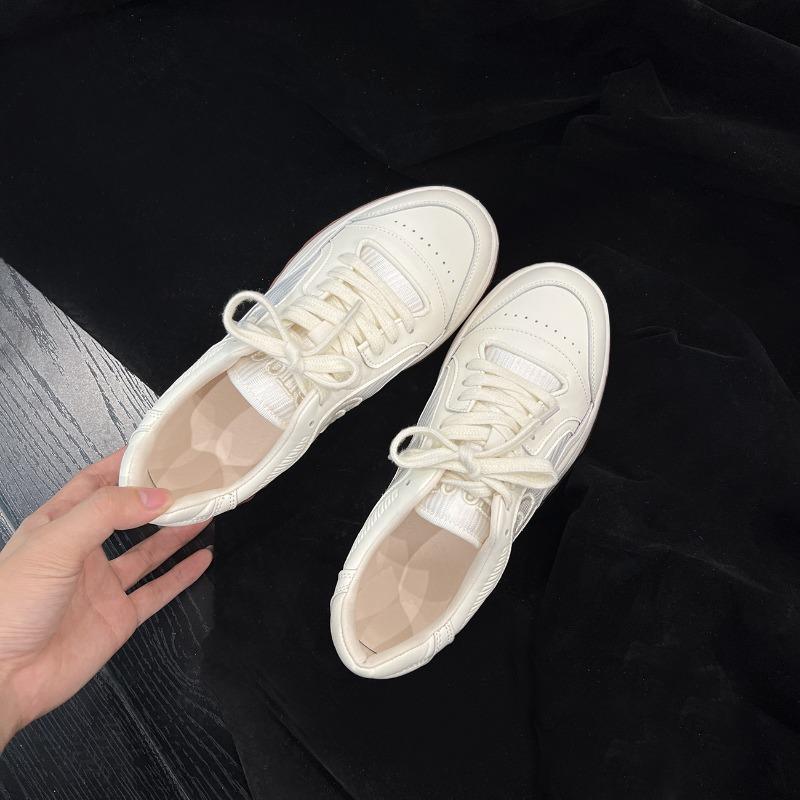 Versiune piele de vacă~ pantofi cu platformă din piele pantofi sport casual versatili noi pentru femei pantofi albi