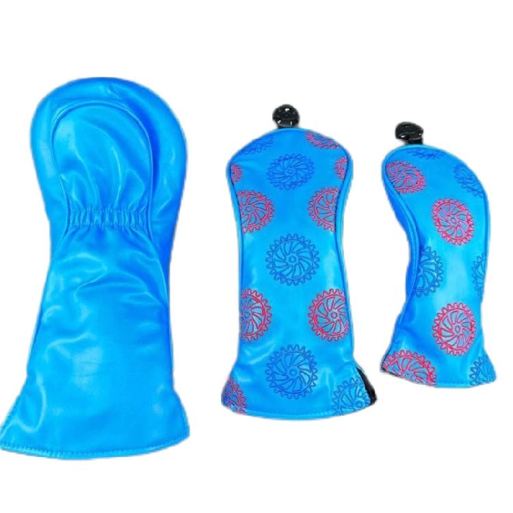 3Pcs Waterproofs Golfs Club Headcover Golfs Driver Fairway Wood Hybrids Putter Headcover Gear Pattern Driver Headcover