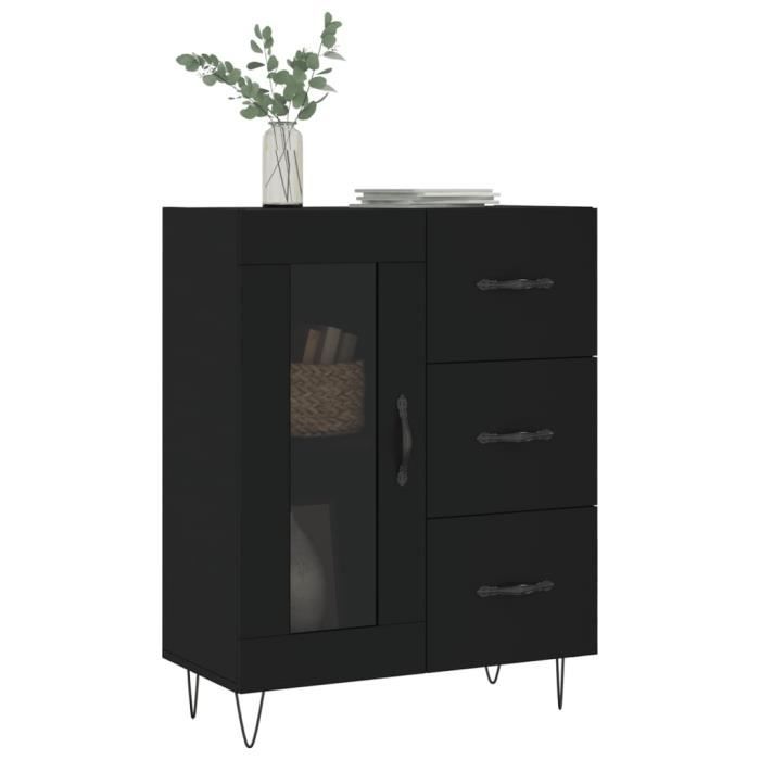 VidaXL Black Buffet 69.5x34x90 Cm Engineered Wood 828037