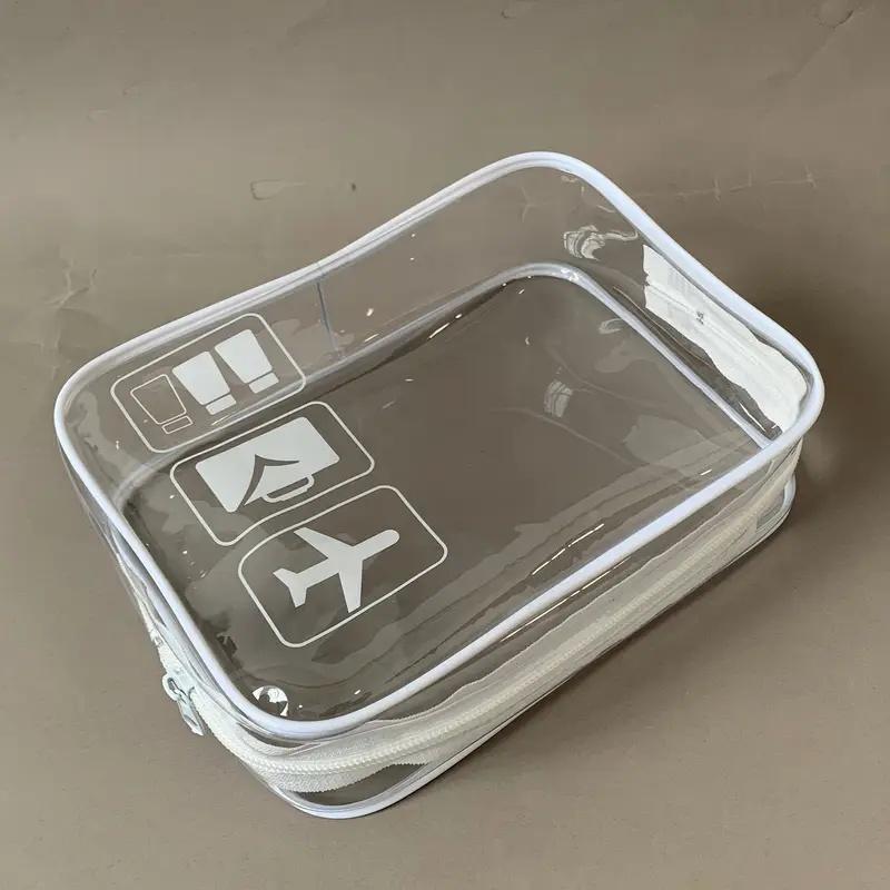 TSA-Approved Quart Size Clear Toiletry Bag - Transparent Makeup Bag for Air Travel. High-Quality Leak-Proof Design.