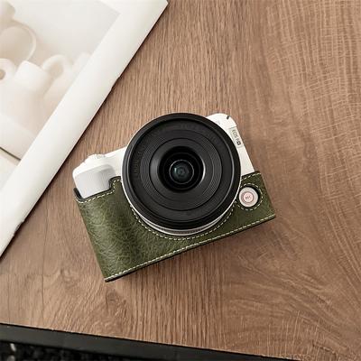 Hand-Made Camera Half Case for Canon EOS R50V Bottom Battery Opening Body Cover PU Leather