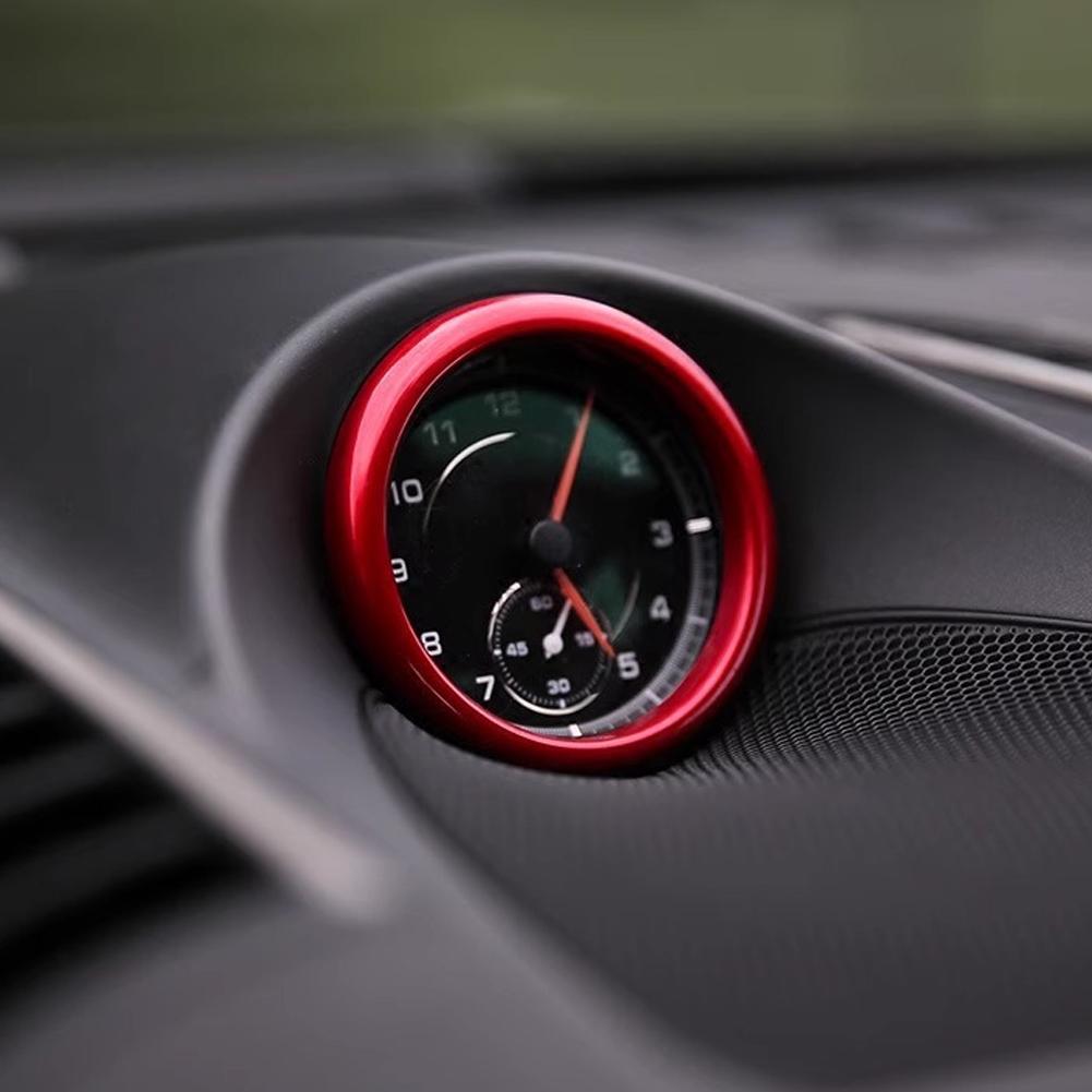 Aluminium Alloy Car Clock Decoration Ring Stopwatch Compass Stopwatch Sticker Decoration Trim For Porsche Cayenne Macan Panamera 911 718