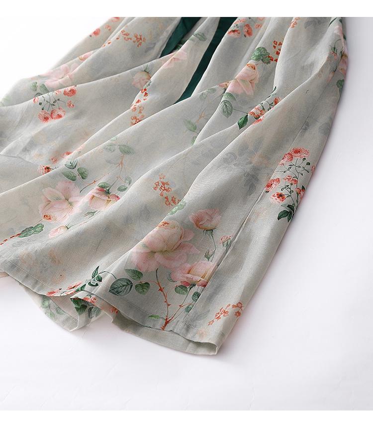 2024 Letní Retro Zeštíhlující Maxi Šaty s Vysokým Pasem z Bavlny a Lnu s Patchworkem pro Ženy - Plus Size