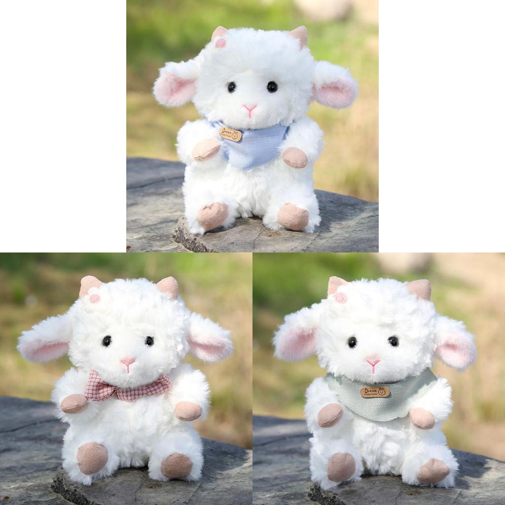Plush Sheep Doll With Bow Tie For Kids Gift And Sleep Companion